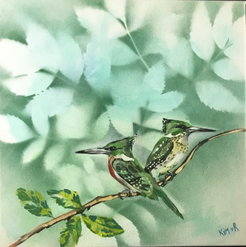 Green Kingfishers by artist Kim van Rijswijck